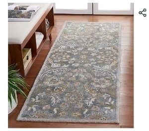 lot 9883 image: SAFAVIEH Bella Collection 23 x 7 GreyMulti BEL923B Handmade Premium Viscose Runner Rug - Retail $72