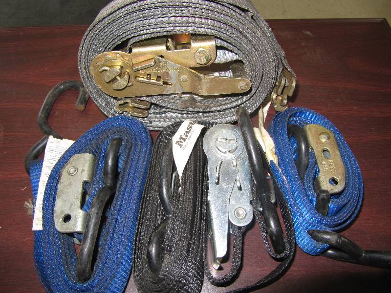lot 214 image: LOT OF 4 TIE DOWN STRAPS,