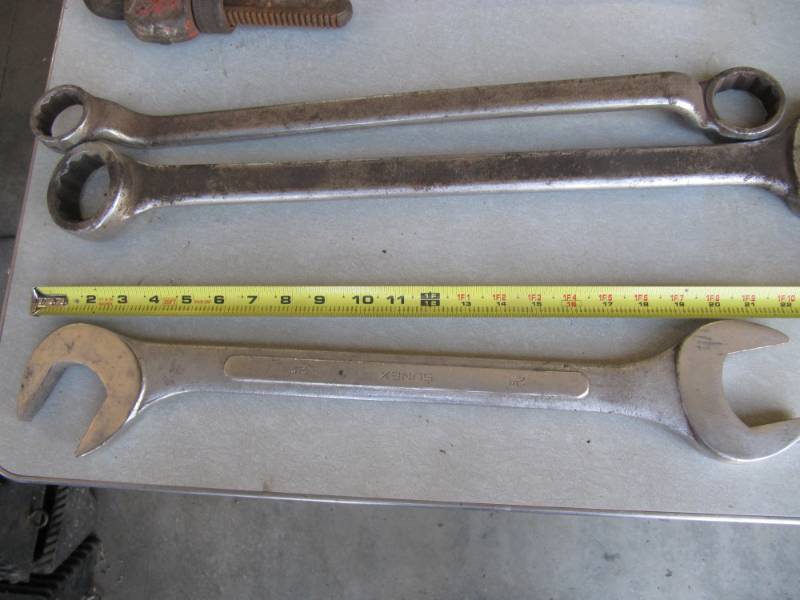 lot 769 image: WRENCHES  1 716 , 1 78 & 2  APPROX 25 LONG SHOP TOOLS