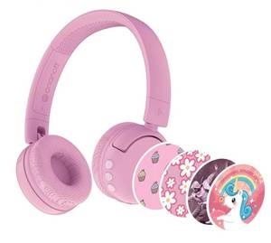 lot 3161 image: BuddyPhones POP Fun  Foldable Bluetooth Kids Headphones  Microphone, Works Wired or Wireless - SafeAudio Volume Limiting for iPhoneiPadTabletPC and More (Pink)