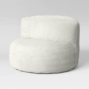 lot 3162 image: Memory Foam Filled Bean Bag Chair with Corduroy Cover Cream - Room Essentials - Retail $85