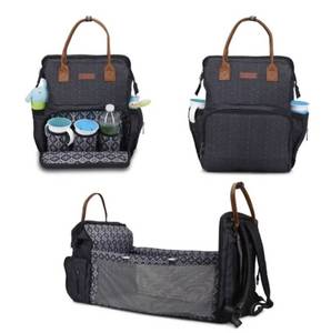 lot 3165 image: Monbebe Bolt Infant Diaper Bag Backpack with Bassinet Changing Station, Urban Boho (SEE DETAILS)