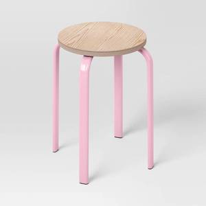 lot 4099 image: Pack of 2 ,Stackable Dorm Accent Stool Pink - Room Essentials - Pink, Green  - Retail $50