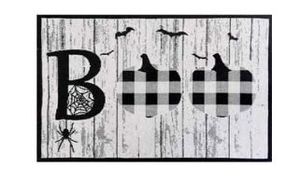 lot 4102 image: Set of 4, Halloween Boo Bat with Spider Tapestry Placemats Dining Table, Table mat for Dining Room Easy to Clean, Machine Washable Size 13 x 19.