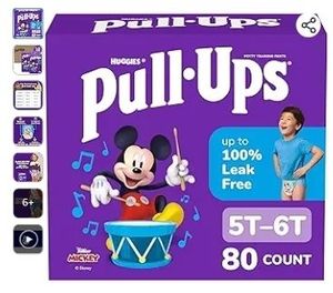 lot 4103 image: Pull-Ups Boys Potty Training Pants, Size 5T-6T Training Underwear (46-60 lbs), 80 Count (2 Packs of 40)