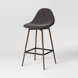 lot 4120 image: Copley Counter Height Barstool Dark Gray - Threshold Upholstered, Metal Legs, 24.5 Seat Height (Missing Screws)- Retail $80