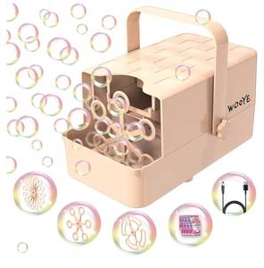 lot 5562 image: 3 in 1 Bubble Machine,Make BigMediumSmall Bubble,Peach Bubble Machine for Girls,Automatic Bubble Machine for Kid,Bubble Blower Machine Powered by PluginBattery for Wedding ExitBirthdayParty