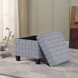 lot 5574 image: Cole Classics Square Storage Ottoman with Lift Off Top Indigo - HomePop Bedroom Bench, Wood Legs