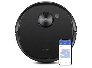 lot 5575 image: ECOVACS Deebot T8 AIVI Robot Vacuum Cleaner For Floors,Carpet, Vacumming and Mopping in One-Go, Laser Mapping, Smart AI Object Recognition, On-Demand Live Video, Custom Clean, 3 Hours of Runtime - Retail $650