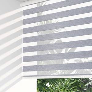 lot 5712 image: LazBlinds Cordless Zebra Blinds for Windows, Free-Stop Roller Windows Shades with Cassette, Light Filtering Dual Layer Sheer Shades for Home and Office, 23.5 W x 72 H, Grey - Linen