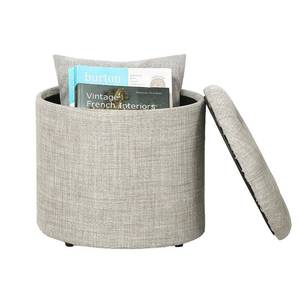 lot 7200 image: Joveco Round Storage Ottoman, Fabric Small Foot Rest Stool with Removable Lid, Round Ottoman for Dorm, Living Room, Couch, Bedroom, Light Gray