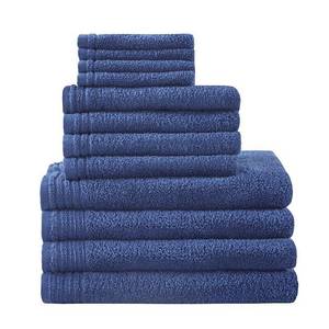 lot 7215 image: 12pc Cotton Quick Dry Bath Towel Set Indigo - 510 Design Extra Lightweight, OEKO-TEX Certified