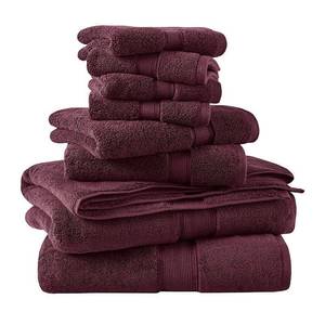 lot 7235 image: Madison Park 8pc Cotton Bath Towel Set  Microfiber, Machine Washable, Non-Slip Backing