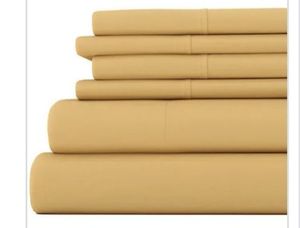 lot 7251 image: Premium Ultra Soft 6 Piece Bed Sheet Set - Gold