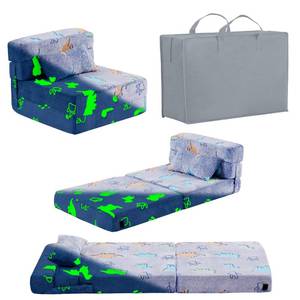 lot 70391 image: Givjoy Folding Sofa Bed Floor Mattress for Kids With Pillow - Toddler Glow Washable Nap Mat for Sleeping, Child Fold Up Futon Chair Bed With Storage Bag for Girls Boys