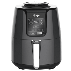lot 70395 image: Ninja 4 Qt Air Fryer  Nonstick Basket with Crisper Plate  1550 Watts  Blak