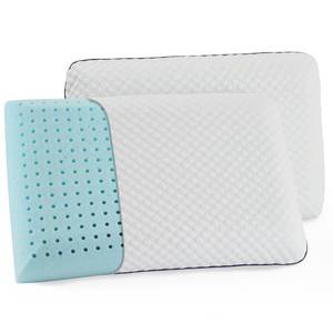 lot 70396 image: WEEKENDER Gel Memory Foam Pillow - Standard Size - 2-Pack - Medium Plush Feel - Neck & Shoulder Support - For Back, Side, & Stomach Sleepers - Home, Hotel, & Hospital Essentials