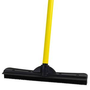 lot 70397 image: FURemover Original Pet Hair Rubber Broom with Squeegee, with 58 Telescopic Handle for Carpet, Tile and Hardwood