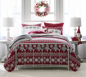 lot 7261 image: Holiday Fairisle Reversible Quilt Set - RUMB North Pole Trading Co