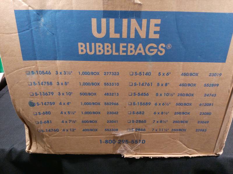 lot 18 image: Uline Bubble Bags-Anti-static