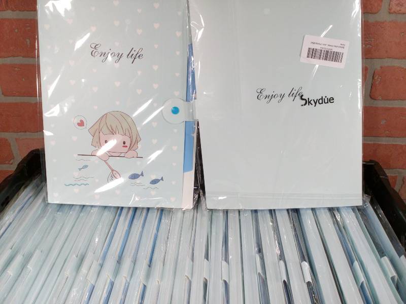 lot 56 image: Skydue Plastic 5-Pocket File Folder With Tabs & Snap Closure