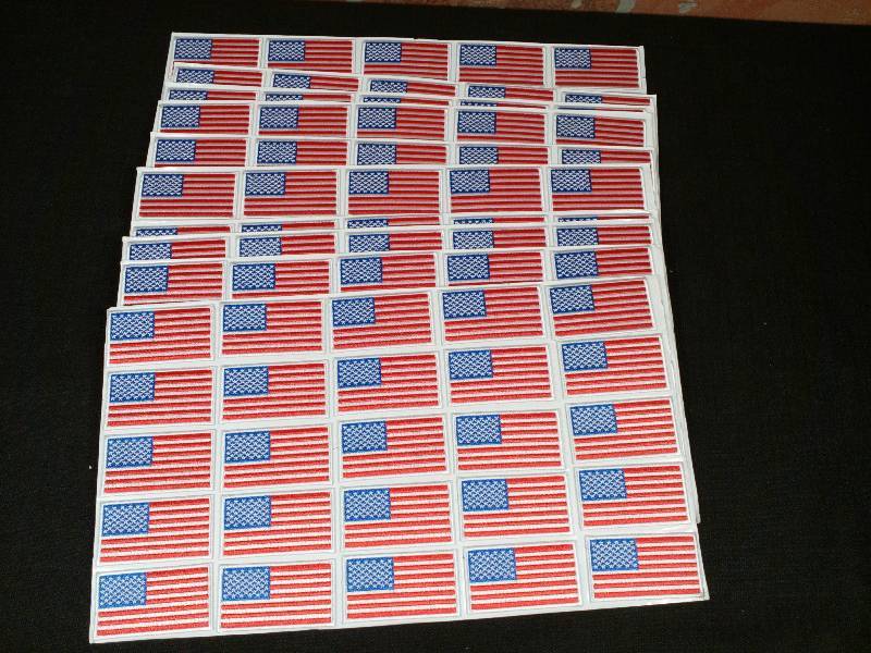lot 61 image: U.S. Flag Embroidered Patches With Adhesive