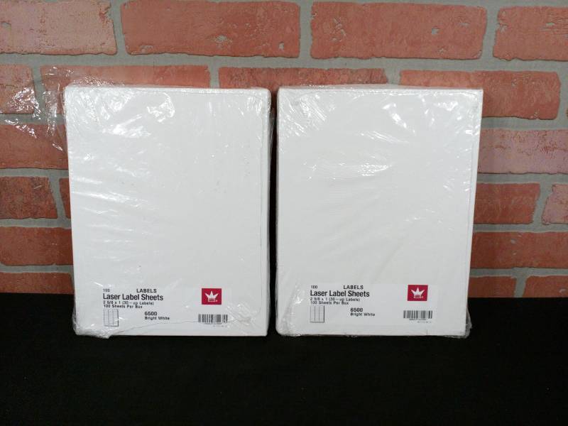 lot 75 image: Laser Label Sheets 30-Up Printable Self-Adhesive Labels