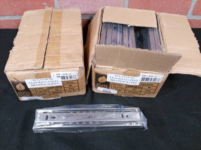 lot 93 image: Sugatsune Stainless Steel Drawer Slides