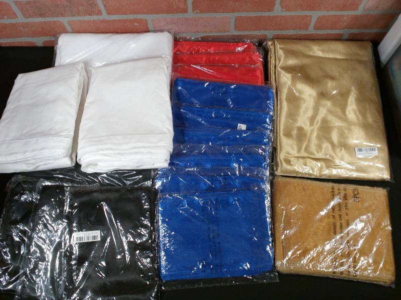 lot 128 image: Lot of Sashes, Table Covers, Pillow Covers