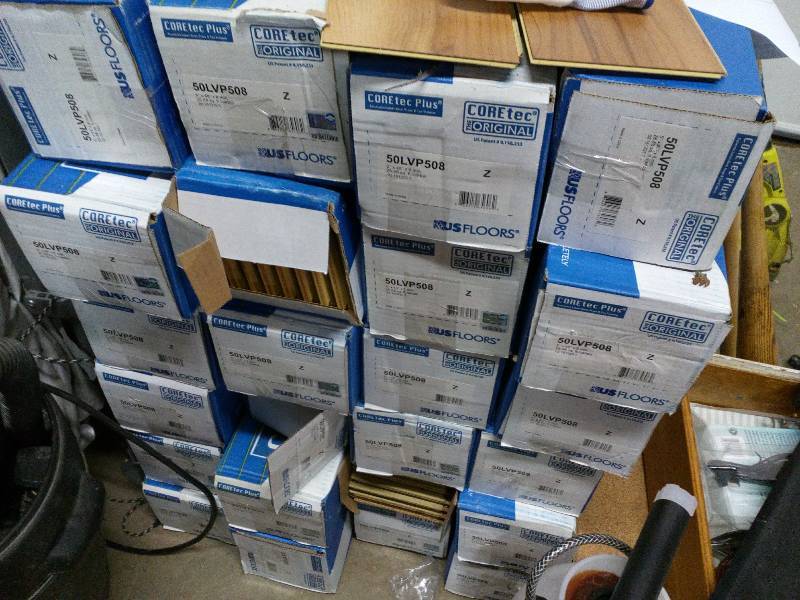 lot 1 image: CoreTec Plus 5 Plank Red River Hickory LVP Vinyl Flooring w Cork Pad