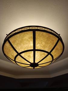 lot 6062 image: Antique Art Deco Style Geometric Ceiling Light Fixture 5ft in diameter   - Retail $5300