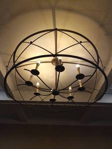 lot 6067 image: Modern Orbital Chandelier Light Fixture 42inches in diameter