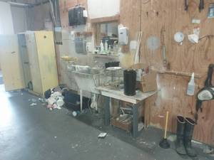 lot 6137 image: Industrial Flammable Storage Cabinet with Cleaning Station  - Retail $599