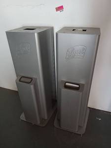 lot 6149 image: Commercial Lysol Metal Waste Receptacles - Set of 3  - Retail $150