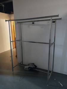 lot 6154 image: Commercial Grade Double Bar Clothing Rack