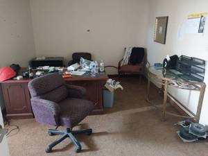 lot 6156 image: Complete Office Furniture Set with Desk and Chair  - Retail $350