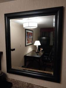 lot 6524 image: Large Black Decorative Wall Mirror (29 x 33)  - Retail $175