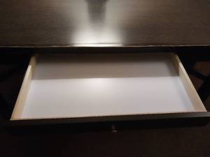 lot 6547 image: Modern X-Base Writing Desk with Drawer  - Retail $150