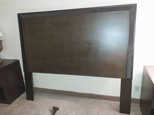 lot 6612 image: Modern Dark Wood King Headboard (6 x 62)