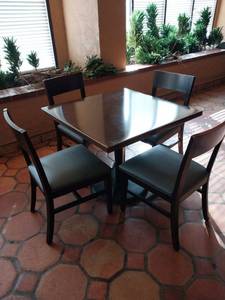 lot 9512 image: Modern Restaurant Dining Set with Chairs (Includes 1 Table & 4 Chairs)