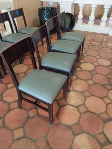 lot 9516 image: Set of 4 Modern Dining Chairs with Grey Upholstery
