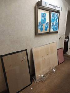 lot 9549 image: Office Information Board Set with Wall-Mount Literature Holders  - Retail $75