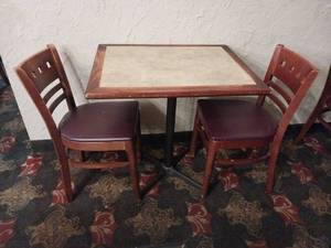 lot 9560 image: Commercial Restaurant DiningTable & 2 Chairs