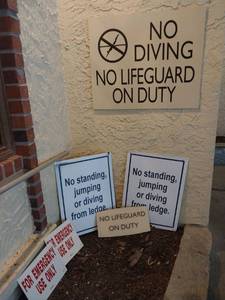 lot 9573 image: Pool Safety Sign Collection  - Retail $75