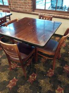 lot 9594 image: 36 Commercial Restaurant Table and Chair Set  - Retail $399