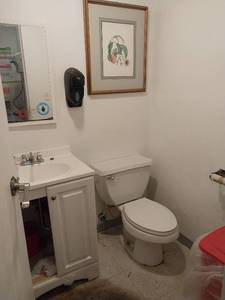lot 9640 image: Complete White Bathroom Vanity Set with Toilet  - Retail $225