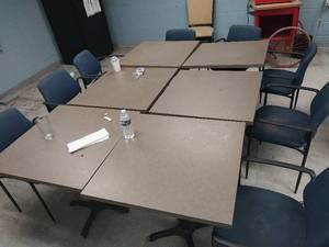 lot 9660 image: Commercial Conference Room Table Set with Chairs  - Retail $350 ITEM HALTED NO LONGER AVALIABLE