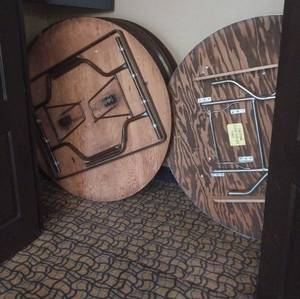 lot 9666 image: Commercial 60 Round Banquet Tables  - Retail $450