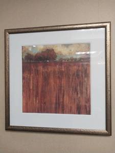 lot 9668 image: 32.5 Autumn Trees Abstract Landscape Print  - Retail $125