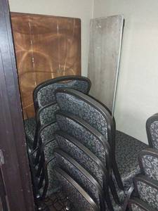 lot 9675 image: Commercial Stackable Banquet Chairs with Patterned Upholstery  - Retail $150